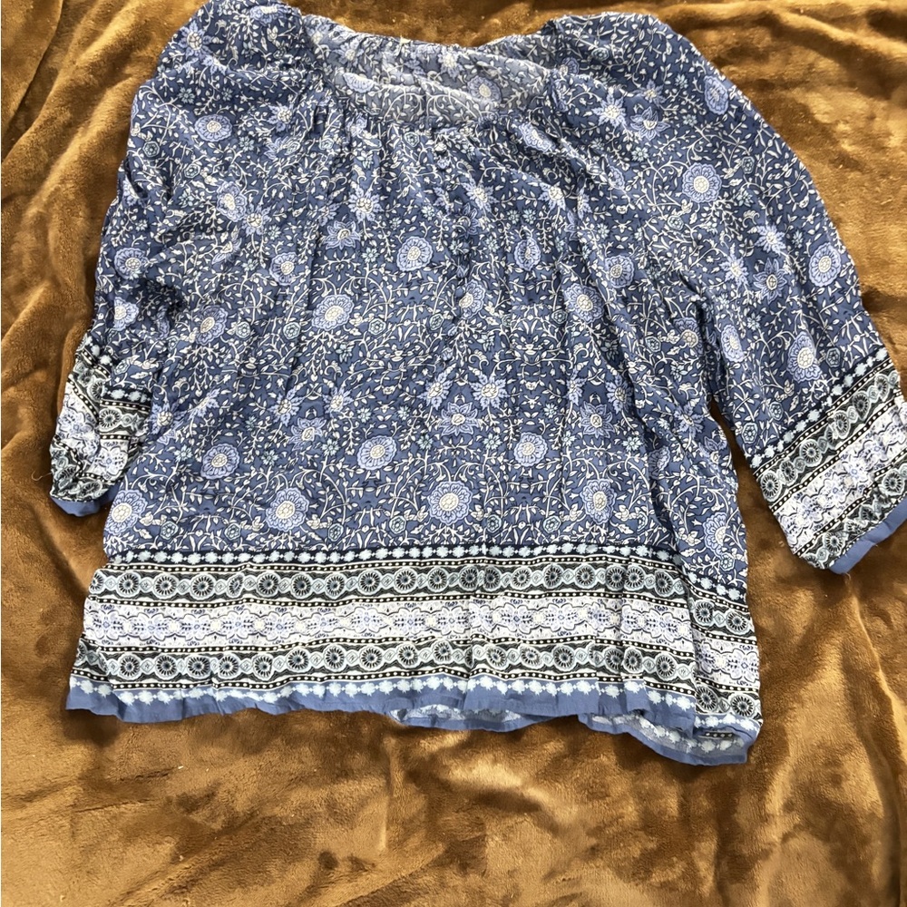 Joie Floral Blue Women's Top large